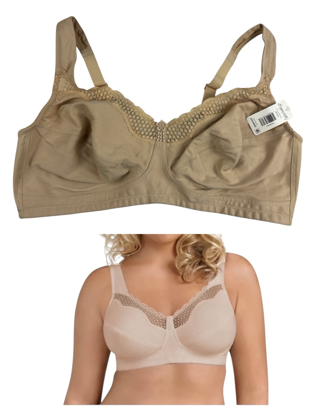 Exquisite Form Full Support Wireless Bra in Nude Style 9600535 Size 42DD NWT